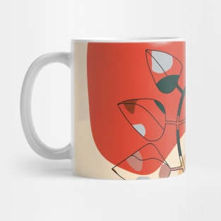 Abstract Modern, Minimalist Botanical Print, Line Work Mug